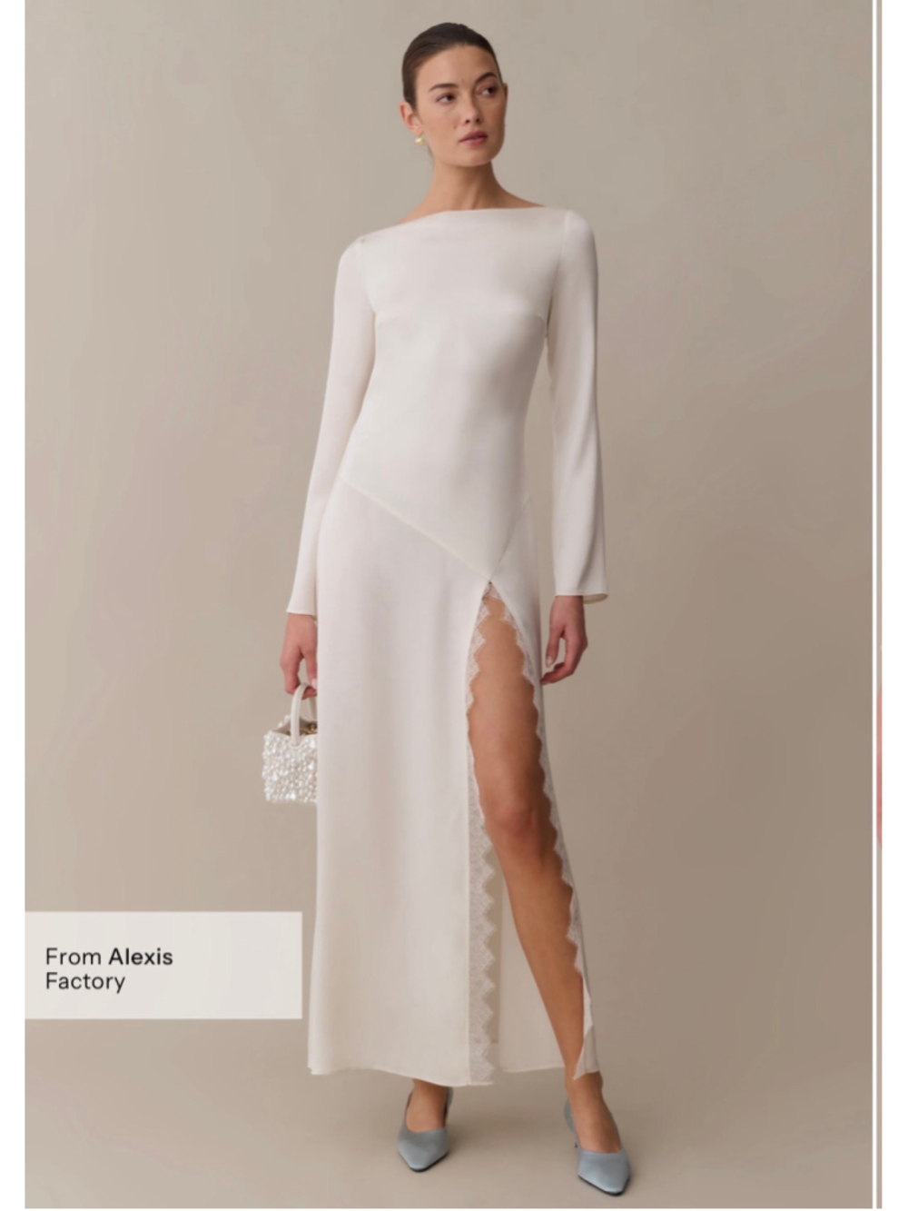 Women's Few Moda o.p.t Magdalene Long Sleeve Maxi Dress White Size S